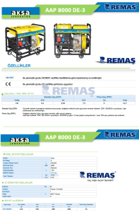 Aksa AAP 8000 DE-3 Trifaze Marşlı 8 kVA Dizel Jeneratör