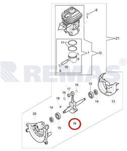 Krank Mili ve Biyel Kolu OLEOMAC BV300 - SA3000 Yaprak Üfleme Makinesi
