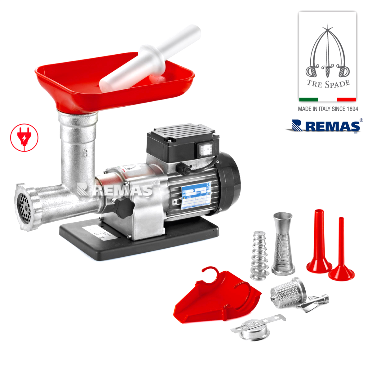 TRE SPADE F11800Y/B TC 8 COMBY 300 Watt Elektrikli Kıyma ve Salça Makinesi