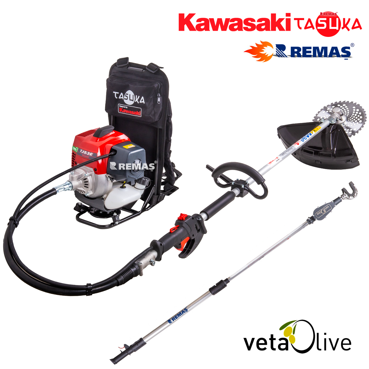 Kawasaki Tasuka TJ53E VO 3 HP Benzinli Motorlu Zeytin Silkme Meyve Hasat Makinası