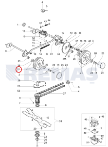 Ön Teker Kit EFCO MR534 - MR55 - OLEOMAC LUX53 - LUX55 Çim Biçme Makinesi