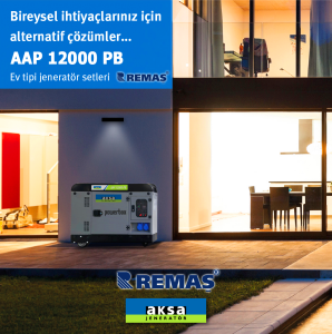 Aksa AAP 12000 PB-3 Marşlı 12 kVA Trifaze Kabinli Dizel Jeneratör