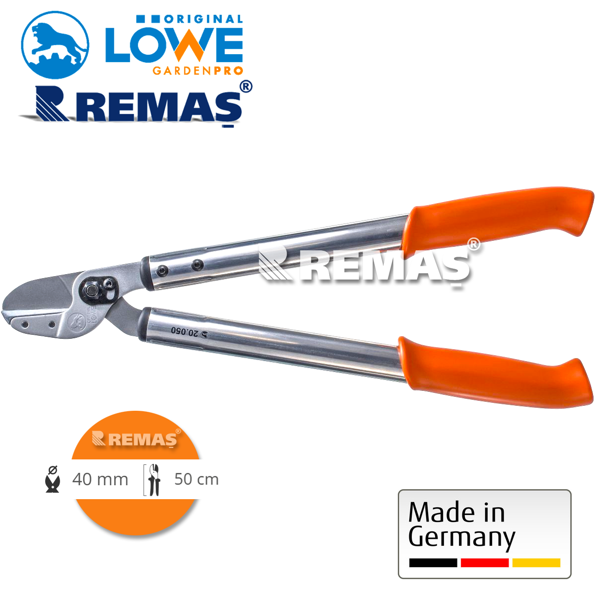 LÖWE 20 Anvil 20.050 Profesyonel 50 cm Kalın Dal Budama Makası