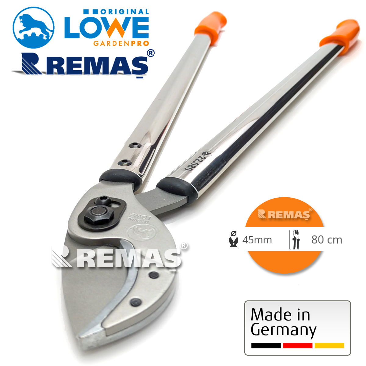 LÖWE 22 Anvil 22.080 Profesyonel 80 cm Kalın Dal Budama Makası