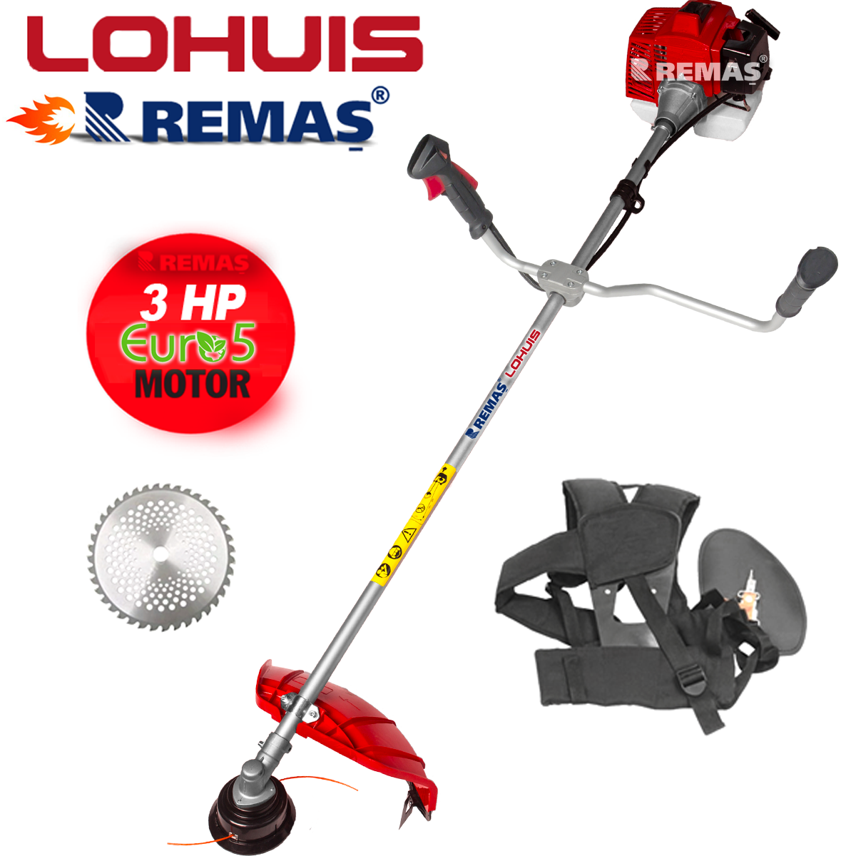Lohuis Remaş CG63 Benzinli Motorlu 3 HP Yan Tırpan Ot Çalı Tırpanı