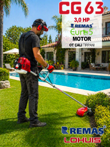 Lohuis Remaş CG63 Benzinli Motorlu 3 HP Yan Tırpan Ot Çalı Tırpanı