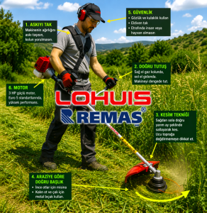 Lohuis Remaş CG63 Benzinli Motorlu 3 HP Yan Tırpan Ot Çalı Tırpanı