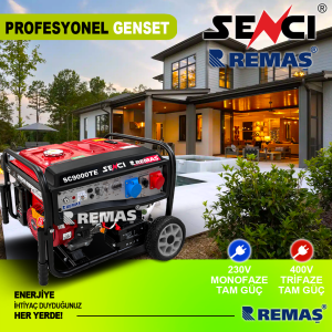 Senci SC 9000 TE Dual 9 kVA Monofaze - Trifaze Benzinli Jeneratör