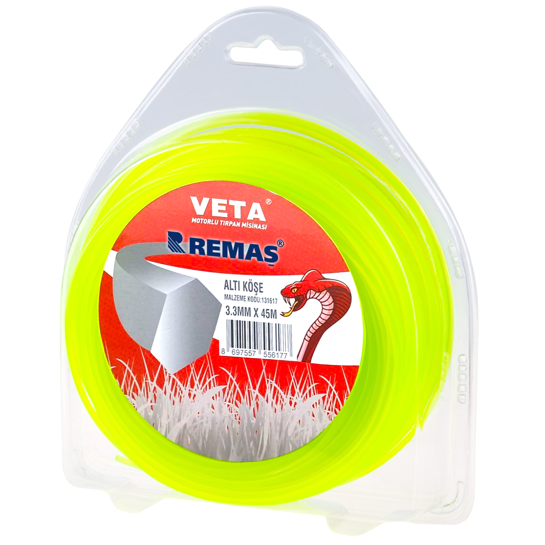 Misina 3.3 mm 45 metre Sarı Renk 6 Köşe VETA