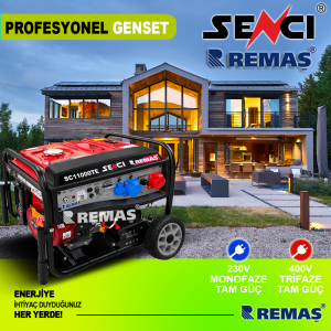 Senci SC 11000 TE Dual 11 kVA Monofaze - Trifaze Benzinli Jeneratör