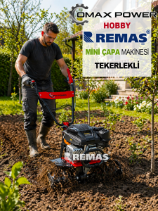 Omax Power Hobby 4.5 HP Tekerlekli 1 ileri Benzinli Mini Çapa Makinesi