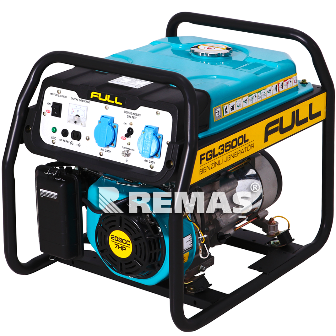 FULL FGL 3500 L İpli 3.5 kVA Monofaze Benzinli Jeneratör