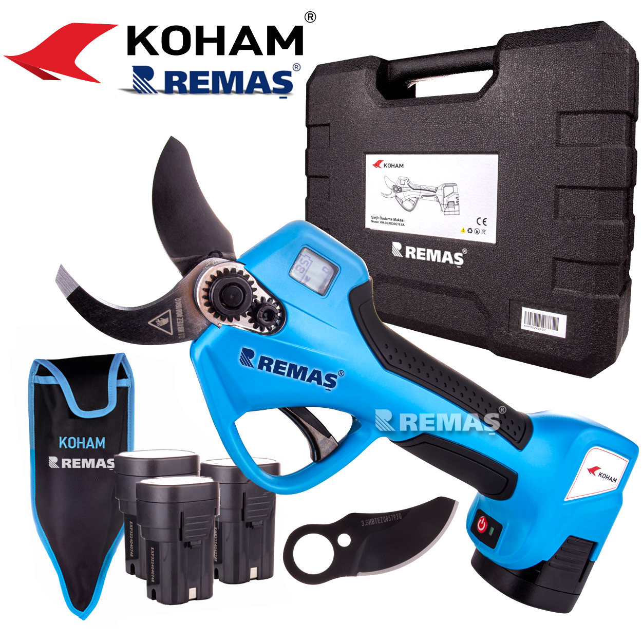 Koham KH-3GXD30G16.8A Üç Akülü Sensörlü 35 mm Budama Makası