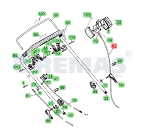 Gaz Teli ve Gaz Kolu HLM530 CP - HLM530 CS - HLM570 CS *Eski Modellerle Uyumlu