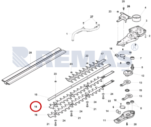 Bıçak Tek OLEOMAC HC247P - HC280XP Çit Biçme Makinesi