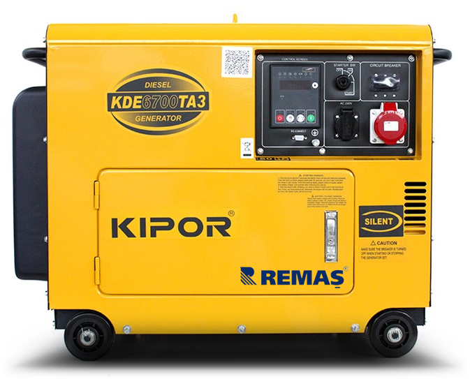 Kipor KDE 6700 TA3 Marşlı 7 KVA Kabinli Trifaze Dizel Jeneratör