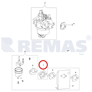 Karbüratör Adaptörü - İnsulatörü EMAK K500 - K600 - K605 Motorlar OLEOMAC G44 PK - G48PK - G48TK Çim Biçme Makineleri