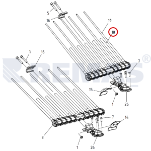 Çırpıcı Çubuk Kısa - Çırpıcı Parmak Kısa CAMPAGNOLA ALICE Zeytin Hasat Makinesi