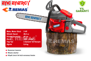 Energy 50A Ağaç Kesme Motoru 3 HP Benzinli Motorlu Testere