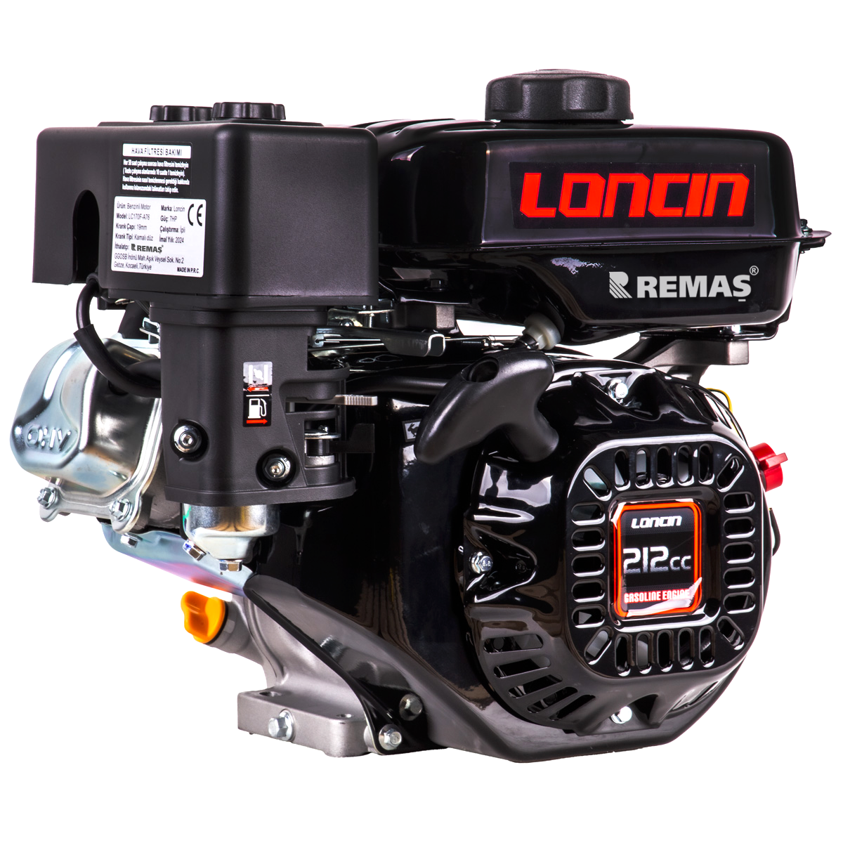 Loncin LC170F-A76 EUR5 İpli 7 HP Yatay Milli  25 mm Frezeli Tip Benzinli Motor