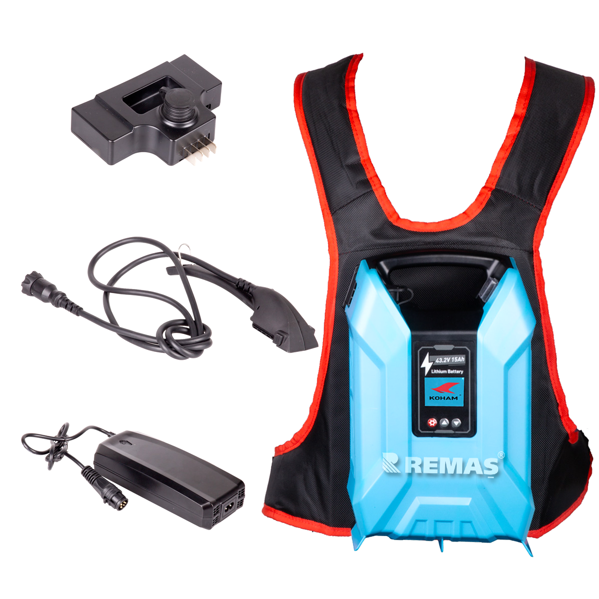 Koham Sırt Tipi Akü 43.2V 15Ah + Şarj Cihazı KH-LB43215A Zeytin ve Meyve Hasat Uyumlu